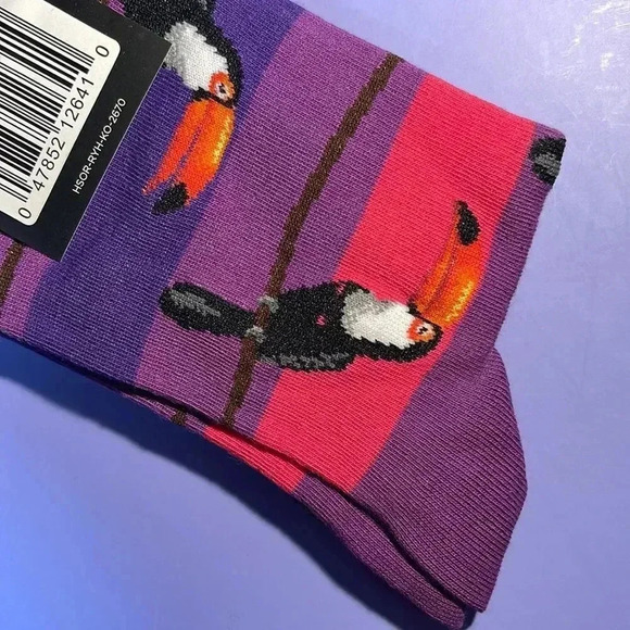HotSox Toucan Stripe Violet Socks - Picture 6 of 7